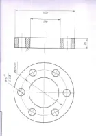 Кольцо УРТ прямоугольного сечения 60*124*20 мм (6 отв. ф16мм, Dудал 100мм)