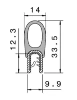 Профиль УРТ уплотнительный. 2,0-4,0 MM FH075 / материал EPDM черный